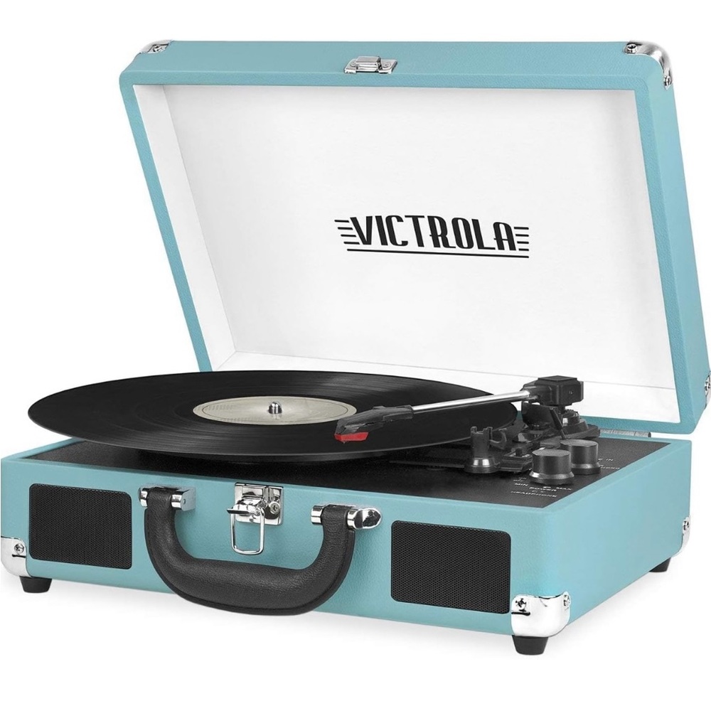 Victrola blue record player